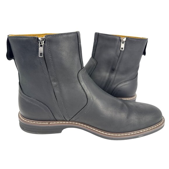 Florsheim Men's Norwalk Chelsea Side Zip Boot Black Leather Crazy Horse 13 M D - Picture 6 of 11